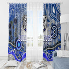 Canterbury Bankstown Bulldogs Rugby Window Curtain Australian Aboriginal Dot Painting Style