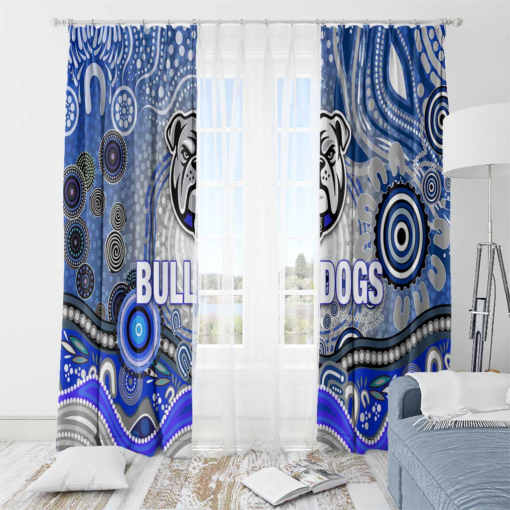 Canterbury Bankstown Bulldogs Rugby Window Curtain Australian Aboriginal Dot Painting Style