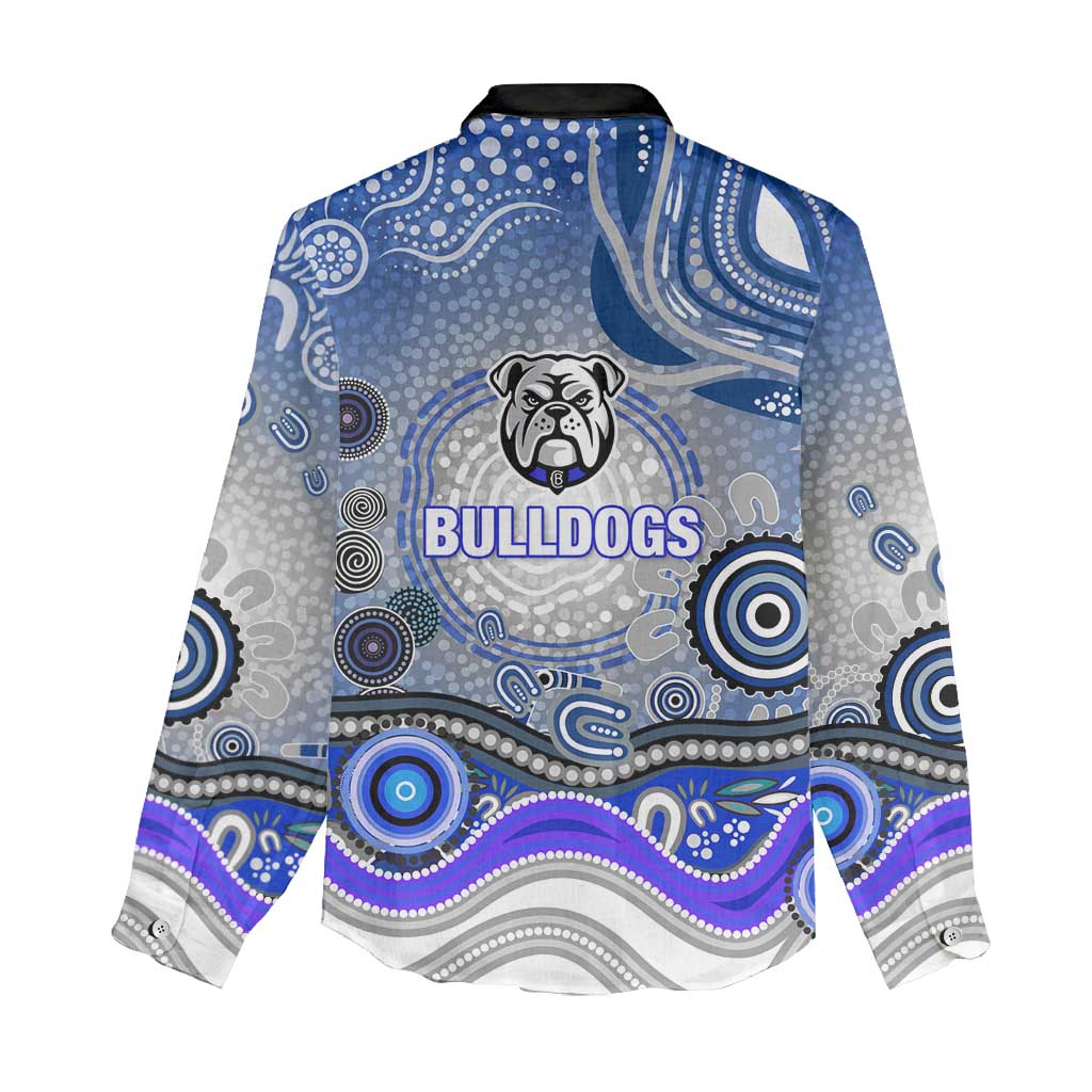 Canterbury Bankstown Bulldogs Rugby Women Casual Shirt Australian Aboriginal Dot Painting Style