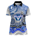Canterbury Bankstown Bulldogs Rugby Women Polo Shirt Australian Aboriginal Dot Painting Style