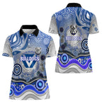 Canterbury Bankstown Bulldogs Rugby Women Polo Shirt Australian Aboriginal Dot Painting Style
