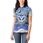 Canterbury Bankstown Bulldogs Rugby Women Polo Shirt Australian Aboriginal Dot Painting Style