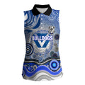 Canterbury Bankstown Bulldogs Rugby Women Sleeveless Polo Shirt Australian Aboriginal Dot Painting Style