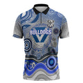 Canterbury Bankstown Bulldogs Rugby Zipper Polo Shirt Australian Aboriginal Dot Painting Style