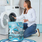 Cronulla Sutherland Sharks Rugby Laundry Basket Australian Aboriginal Dot Painting Style
