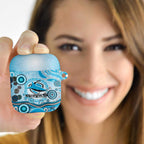 Cronulla Sutherland Sharks Rugby AirPods Case Australian Aboriginal Dot Painting Style