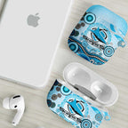 Cronulla Sutherland Sharks Rugby AirPods Case Australian Aboriginal Dot Painting Style