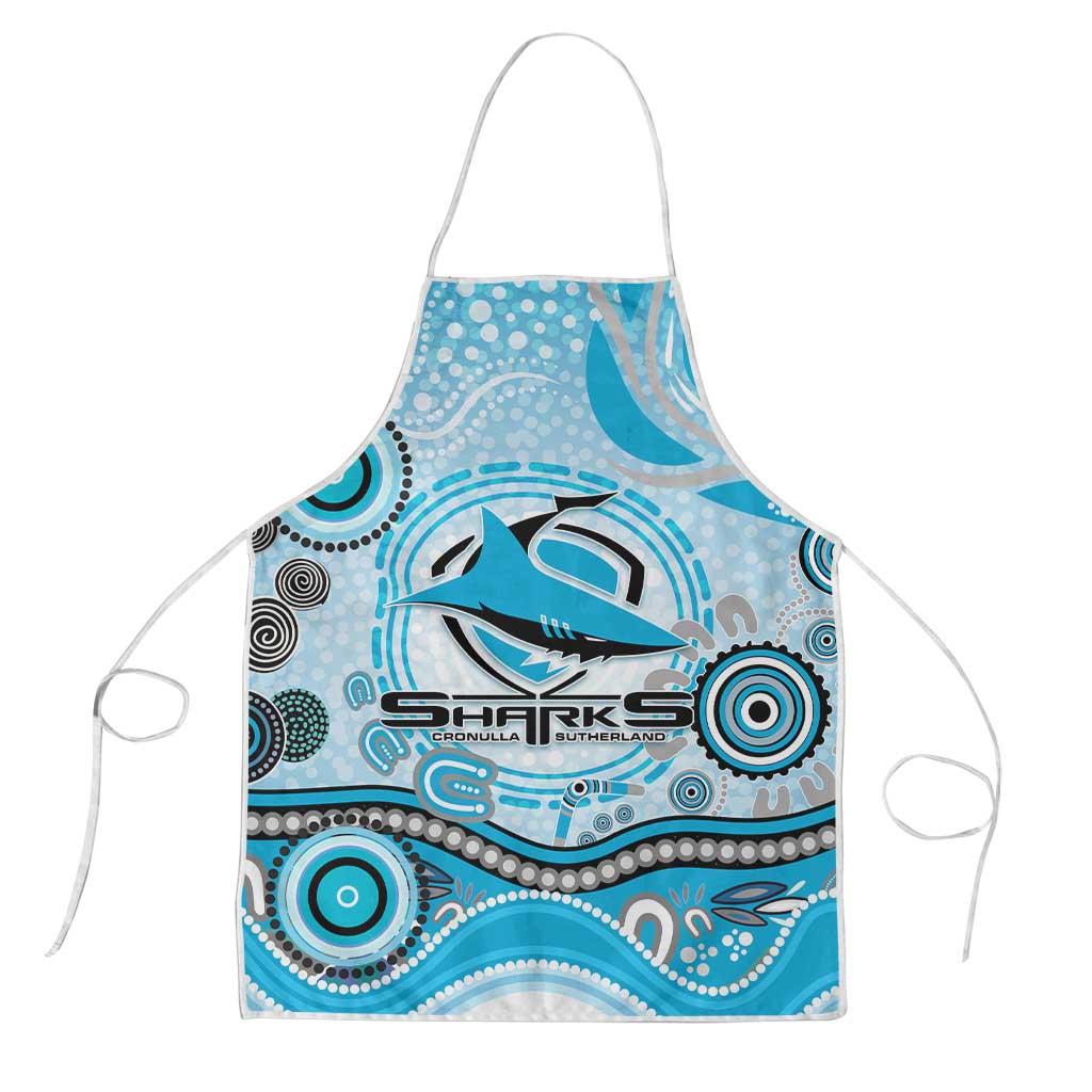 Cronulla Sutherland Sharks Rugby Apron Australian Aboriginal Dot Painting Style