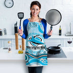 Cronulla Sutherland Sharks Rugby Apron Australian Aboriginal Dot Painting Style