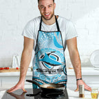 Cronulla Sutherland Sharks Rugby Apron Australian Aboriginal Dot Painting Style