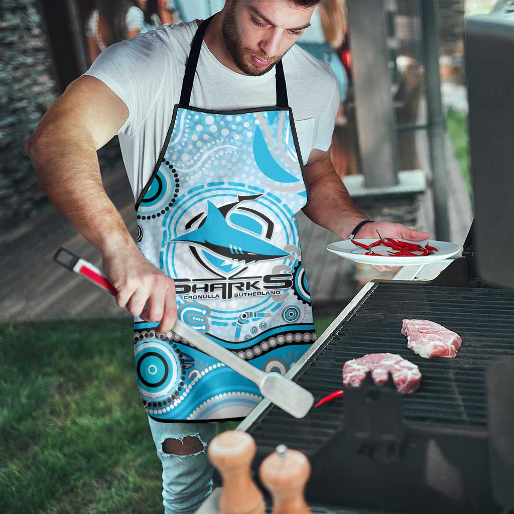 Cronulla Sutherland Sharks Rugby Apron Australian Aboriginal Dot Painting Style