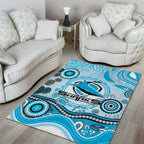 Cronulla Sutherland Sharks Rugby Area Rug Australian Aboriginal Dot Painting Style