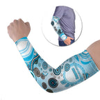 Cronulla Sutherland Sharks Rugby Arm Sleeves Australian Aboriginal Dot Painting Style