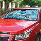 Cronulla Sutherland Sharks Rugby Auto Sun Shade Australian Aboriginal Dot Painting Style