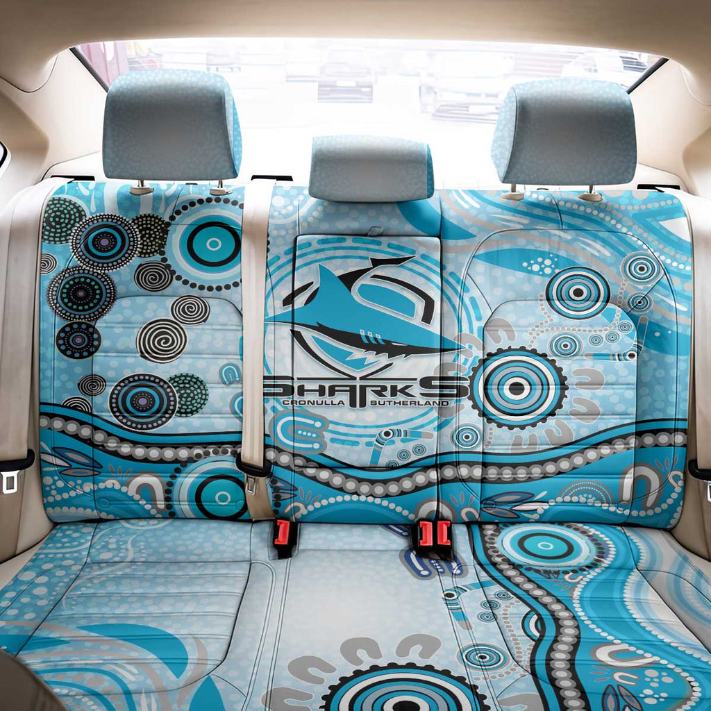 Cronulla Sutherland Sharks Rugby Back Car Seat Cover Australian Aboriginal Dot Painting Style