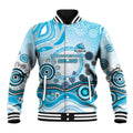 Cronulla Sutherland Sharks Rugby Baseball Jacket Australian Aboriginal Dot Painting Style