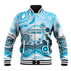 Cronulla Sutherland Sharks Rugby Baseball Jacket Australian Aboriginal Dot Painting Style