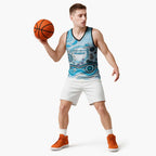 Cronulla Sutherland Sharks Rugby Basketball Jersey Australian Aboriginal Dot Painting Style