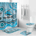 Cronulla Sutherland Sharks Rugby Bathroom Set Australian Aboriginal Dot Painting Style