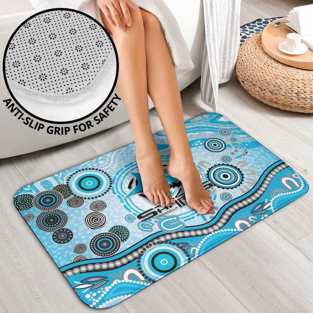 Cronulla Sutherland Sharks Rugby Bathroom Set Australian Aboriginal Dot Painting Style