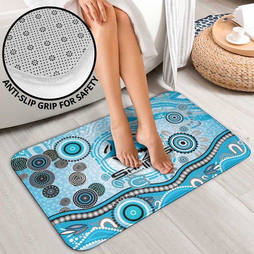 Cronulla Sutherland Sharks Rugby Bathroom Set Australian Aboriginal Dot Painting Style