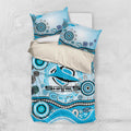Cronulla Sutherland Sharks Rugby Bedding Set Australian Aboriginal Dot Painting Style