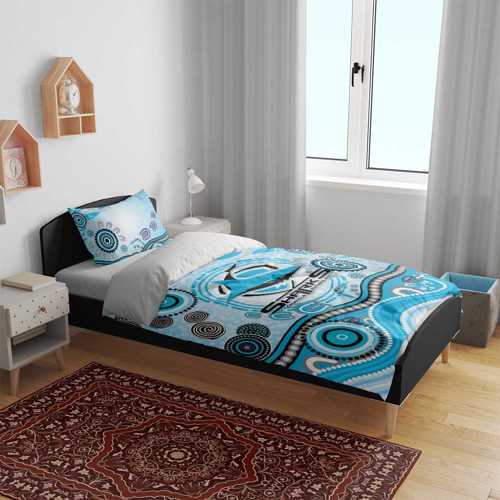 Cronulla Sutherland Sharks Rugby Bedding Set Australian Aboriginal Dot Painting Style