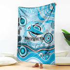 Cronulla Sutherland Sharks Rugby Blanket Australian Aboriginal Dot Painting Style