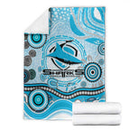 Cronulla Sutherland Sharks Rugby Blanket Australian Aboriginal Dot Painting Style