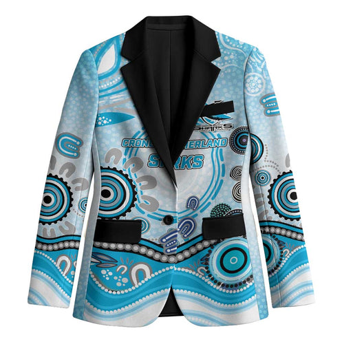 Cronulla Sutherland Sharks Rugby Blazer Australian Aboriginal Dot Painting Style