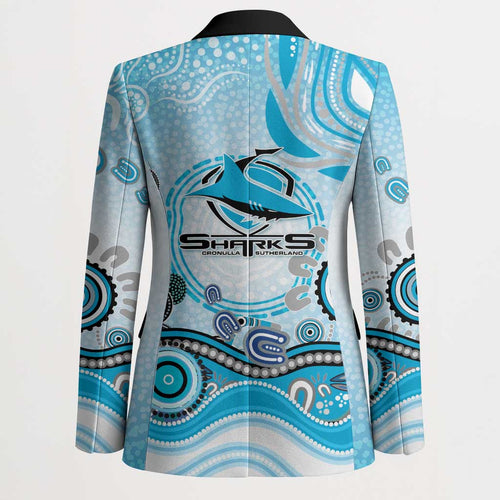 Cronulla Sutherland Sharks Rugby Blazer Australian Aboriginal Dot Painting Style