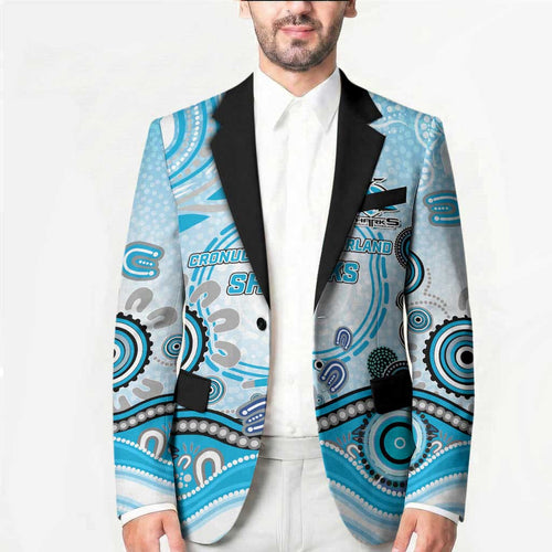 Cronulla Sutherland Sharks Rugby Blazer Australian Aboriginal Dot Painting Style