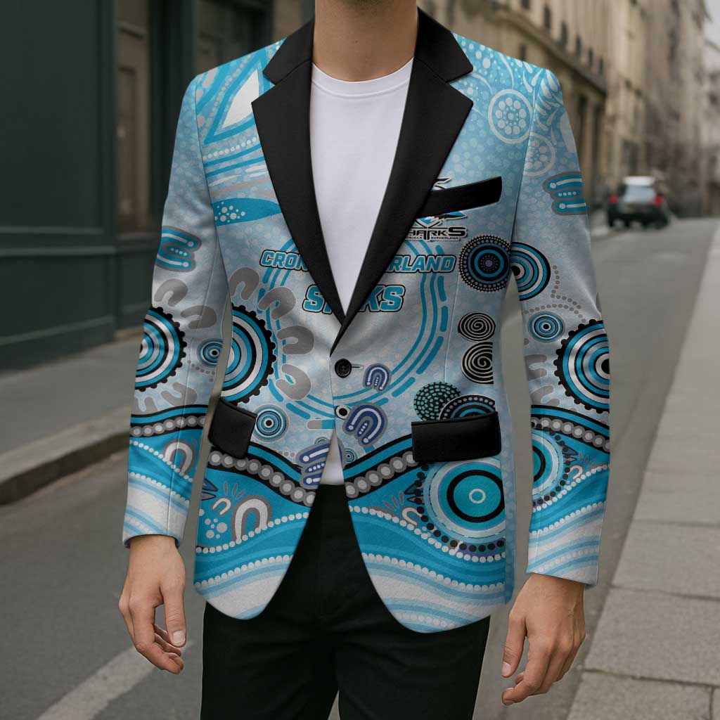 Cronulla Sutherland Sharks Rugby Blazer Australian Aboriginal Dot Painting Style