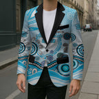 Cronulla Sutherland Sharks Rugby Blazer Australian Aboriginal Dot Painting Style