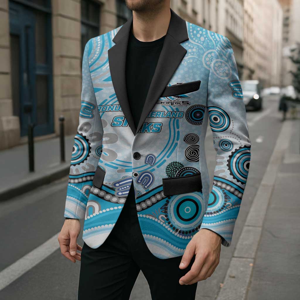 Cronulla Sutherland Sharks Rugby Blazer Australian Aboriginal Dot Painting Style