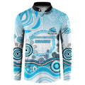 Cronulla Sutherland Sharks Rugby Button Sweatshirt Australian Aboriginal Dot Painting Style