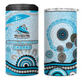 Cronulla Sutherland Sharks Rugby 4 in 1 Can Cooler Tumbler Australian Aboriginal Dot Painting Style