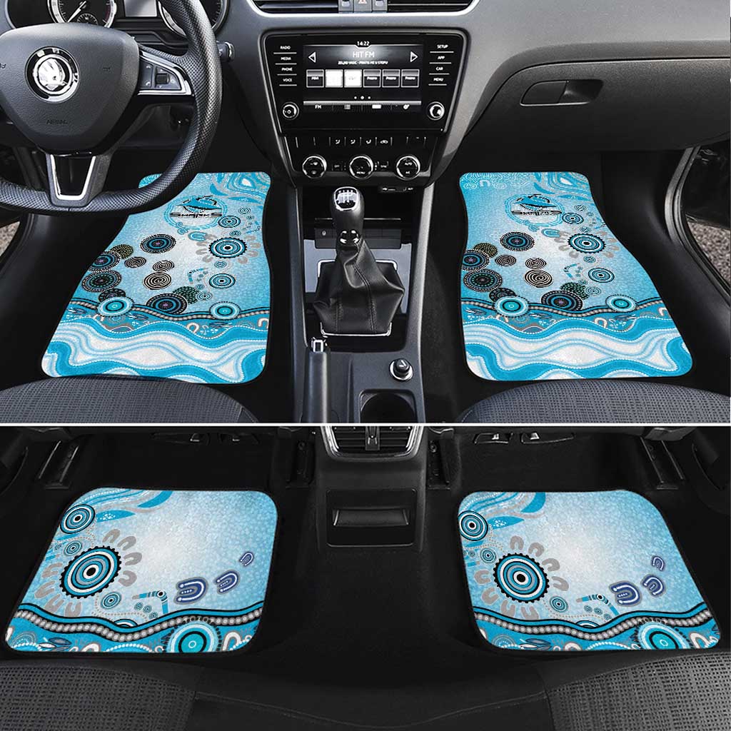 Cronulla Sutherland Sharks Rugby Car Mats Australian Aboriginal Dot Painting Style