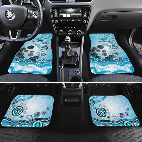 Cronulla Sutherland Sharks Rugby Car Mats Australian Aboriginal Dot Painting Style