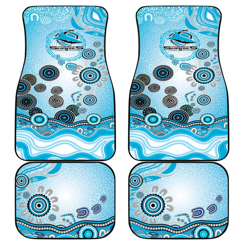 Cronulla Sutherland Sharks Rugby Car Mats Australian Aboriginal Dot Painting Style