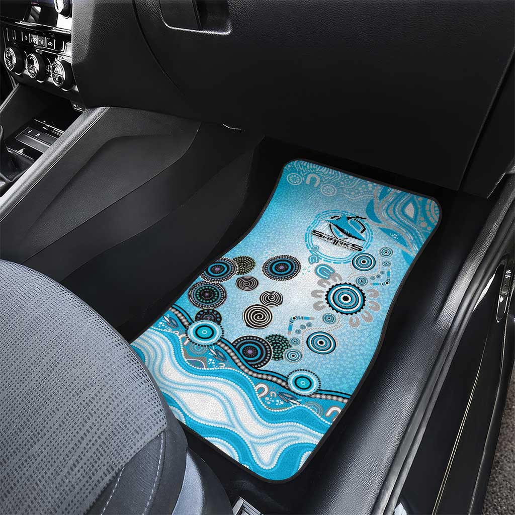 Cronulla Sutherland Sharks Rugby Car Mats Australian Aboriginal Dot Painting Style