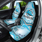 Cronulla Sutherland Sharks Rugby Car Seat Cover Australian Aboriginal Dot Painting Style