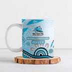 Cronulla Sutherland Sharks Rugby Ceramic Mug Australian Aboriginal Dot Painting Style