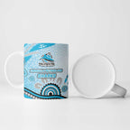 Cronulla Sutherland Sharks Rugby Ceramic Mug Australian Aboriginal Dot Painting Style