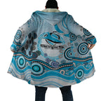Cronulla Sutherland Sharks Rugby Cloak Australian Aboriginal Dot Painting Style