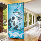 Cronulla Sutherland Sharks Rugby Door Cover Australian Aboriginal Dot Painting Style