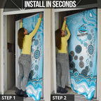 Cronulla Sutherland Sharks Rugby Door Cover Australian Aboriginal Dot Painting Style