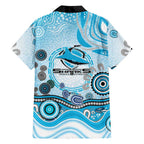 Cronulla Sutherland Sharks Rugby Family Matching Mermaid Dress and Hawaiian Shirt Australian Aboriginal Dot Painting Style