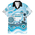 Cronulla Sutherland Sharks Rugby Family Matching Short Sleeve Bodycon Dress and Hawaiian Shirt Australian Aboriginal Dot Painting Style