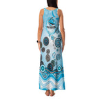 Cronulla Sutherland Sharks Rugby Family Matching Tank Maxi Dress and Hawaiian Shirt Australian Aboriginal Dot Painting Style